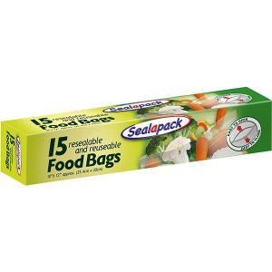 Sealapack Resealable & Reusable Food Bags 10" X 12" Pack Of 15