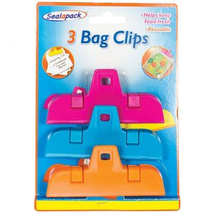 Sealapack Assorted Colour Bag Clips Pack Of 3