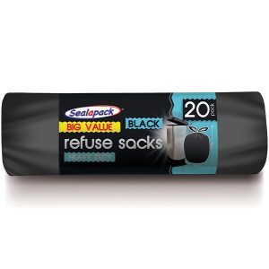 Sealapack Black Heavy Duty Refuse Sack Pack Of 20 78cm X 60cm