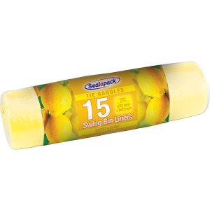 Sealapack Tie Handle Lemon Scented Swing Bin Liners Pack Of 15 60cm X 94.5cm