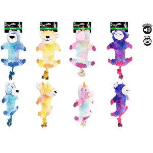 Smart Choice Rainbow Rope Squeaky Plush Dog Toy