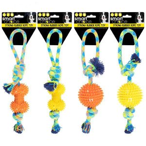 Smart Choice Spiky Rubber & Rope Tug Dog Toy