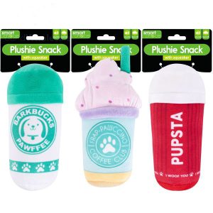 Smart Choice Squeaky Coffee Cup Plush Dog Toy