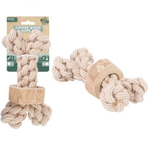 Smart Choice 100% Natural Coffee Wood Knot Rope Dog Toy 21cm