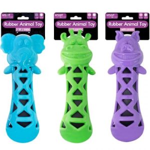 Smart Choice Crinkle Rubber Animal Baton Dog Toy 24cm