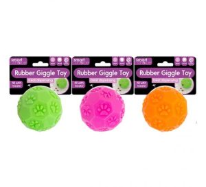 Smart Choice Rubber Treat Dispensing Giggle Ball Dog Toy 8cm
