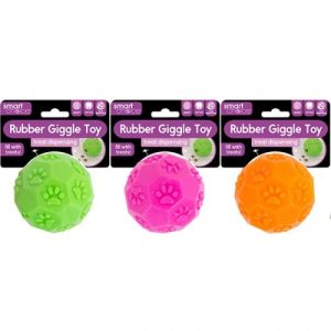 Smart Choice Rubber Treat Dispensing Giggle Ball Dog Toy 8cm