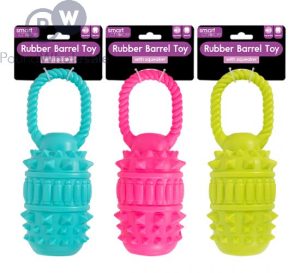Smart Choice Squeaky Rubber Barrel Dog Toy 20cm