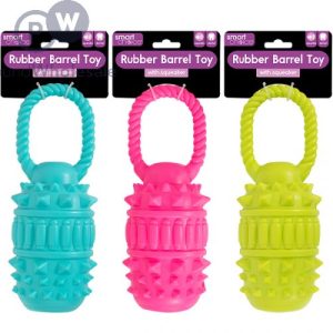 Smart Choice Squeaky Rubber Barrel Dog Toy 20cm
