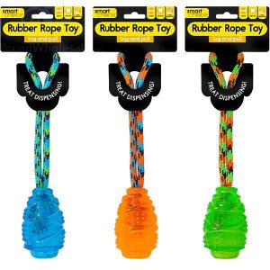 Smart Choice Rope & Rubber Treat Dispensing Dog Toy 32cm