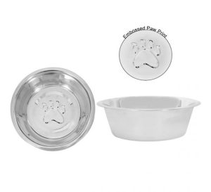 Smart Choice Stainless Steel Embossed Pawprint Pet Bowl 2500ml