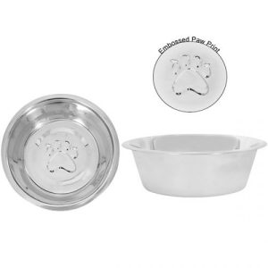 Smart Choice Stainless Steel Embossed Pawprint Pet Bowl 2500ml