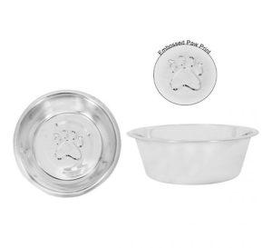 Smart Choice Stainless Steel Embossed Pawprint Pet Bowl 3900ml