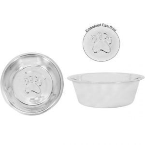 Smart Choice Stainless Steel Embossed Pawprint Pet Bowl 3900ml