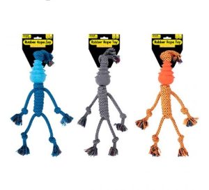 Smart Choice Squeaky Rubber Rope Man Dog Toy 41cm