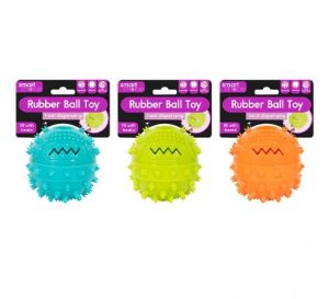 Smart Choice Squeaky Rubber Treat Dispensing Ball Dog Toy 10cm