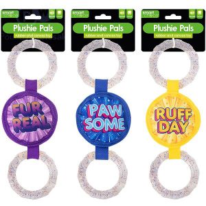 Smart Choice Squeaky Plush Canvas & Rubber Ring Dog Toy 29cm