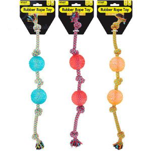 Smart Choice Rubber Ball & Rope Dog Toy 59cm