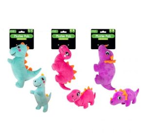 Smart Choice Squeaky Plush Dinosaur Dog Toy