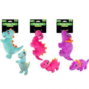 Smart Choice Squeaky Plush Dinosaur Dog Toy