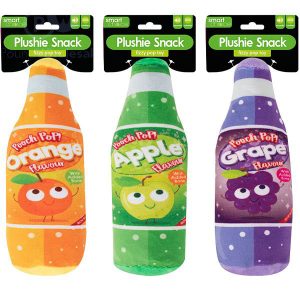 Smart Choice Squeaky Plush Crinkle Drinks Bottle Dog Toy