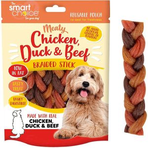 Smart Choice Meaty Trio Braided Dog Treat Pack of 4 120g