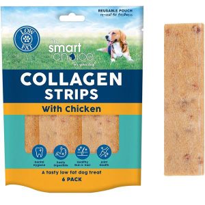 Smart Choice Chicken Collagen Strip Dog Treats Pack of 6 120g
