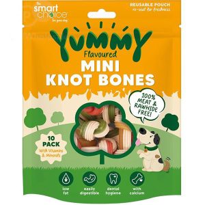 Smart Choice Meat-Free Yummy Mini Knot Bones Dog Treats Pack of 12