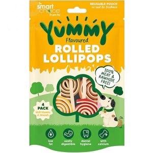 Smart Choice Meat-Free Yummy Rolled Lollipop Dog Treats Pack of 4 125g