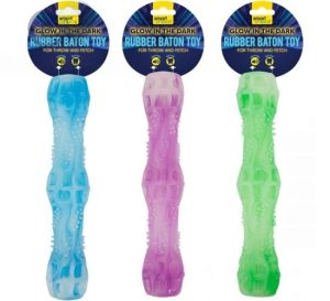 Smart Choice Glow In The Dark Rubber Baton Dog Toy 26cm
