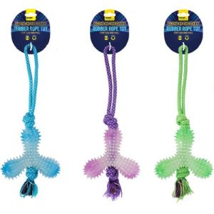 Smart Choice Glow In The Dark Rubber & Rope Tug Dog Toy 42cm