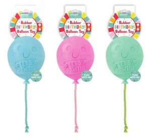 Smart Choice Rubber & Rope Birthday Balloon Dog Toy 15.5cm