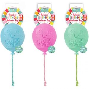 Smart Choice Rubber & Rope Birthday Balloon Dog Toy 15.5cm