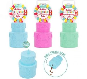Smart Choice Rubber Treat Dispensing Birthday Cake Dog Toy 14cm