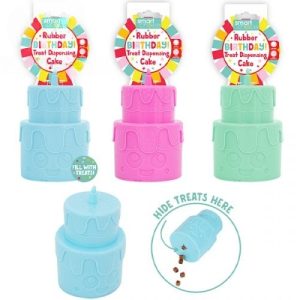 Smart Choice Rubber Treat Dispensing Birthday Cake Dog Toy 14cm