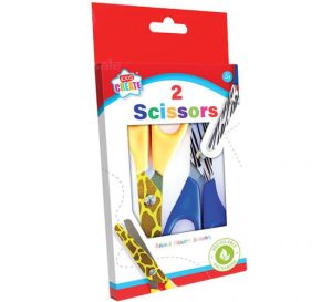 Kids Create Assorted Animal Pattern Scissors Pack Of 2