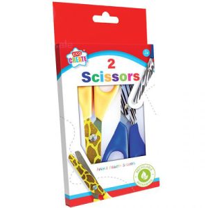 Kids Create Assorted Animal Pattern Scissors Pack Of 2