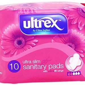 Ultrex Ultra Slim Sanitary Pads with Ultra Fit Wings Pack Of 10
