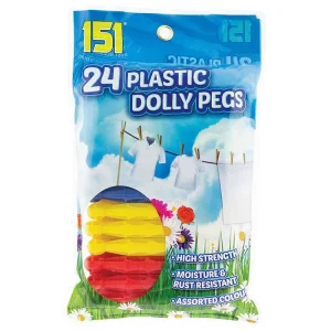151 Plastic Dolly Pegs Pack Of 24