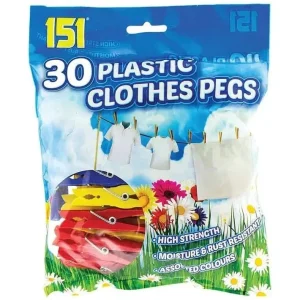 151 Plastic Pegs Pack Of 30