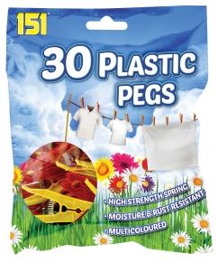 151 Plastic Clothes Pegs Pack Of 30