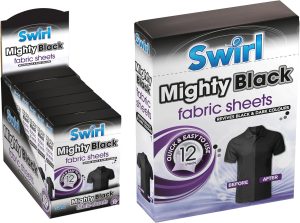 Swirl Mighty Black Fabric Sheets Pack Of 12