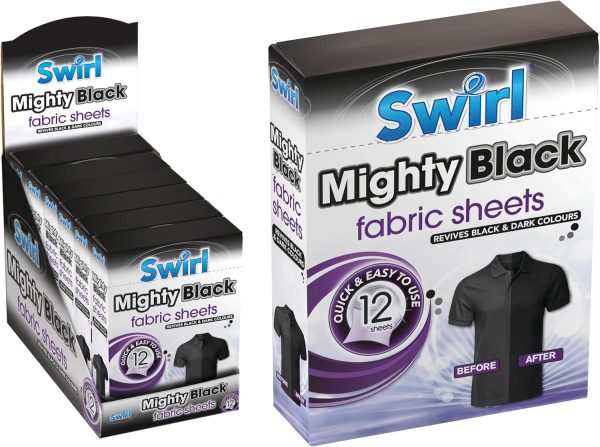 Swirl Mighty Black Fabric Sheets Pack Of 12