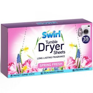 Swirl Spring Fresh Tumble Dryer Sheets Pack Of 35