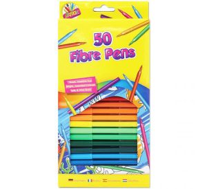 Artbox Assorted Fine Fibre Tip Colouring Pens Pack Of 50