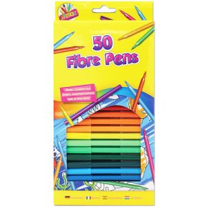 Artbox Assorted Fine Fibre Tip Colouring Pens Pack Of 50