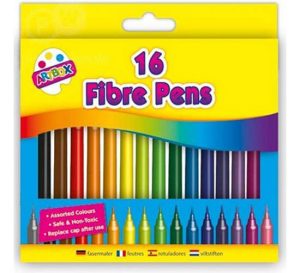 Artbox Assorted Colours Fibre Tip Colouring Pens Pack Of 16