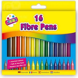 Artbox Assorted Colours Fibre Tip Colouring Pens Pack Of 16