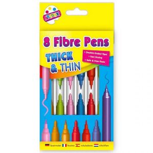 Artbox Thick & Thin Assorted Colour Fibre Pens Pack Of 8
