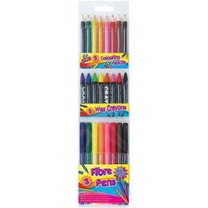 Artbox Assorted Colour Pen, Pencil & Crayon Colouring Set Pack Of 24